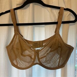 Chantelle Sheer Lace Bra in Tan
